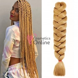 Coada de par afro impletita de 100 cm Premium 1 - Blond Ash Auriu 100ST0809